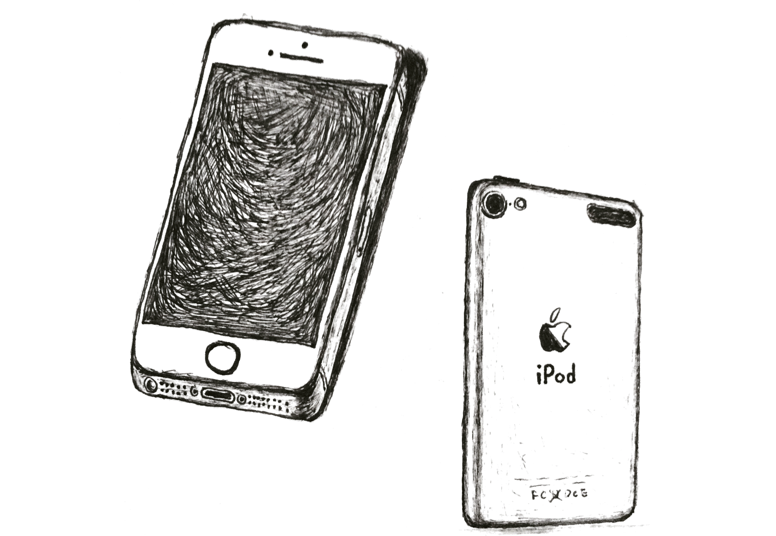 My sketch of iPhone 5s/SE and iPod touch