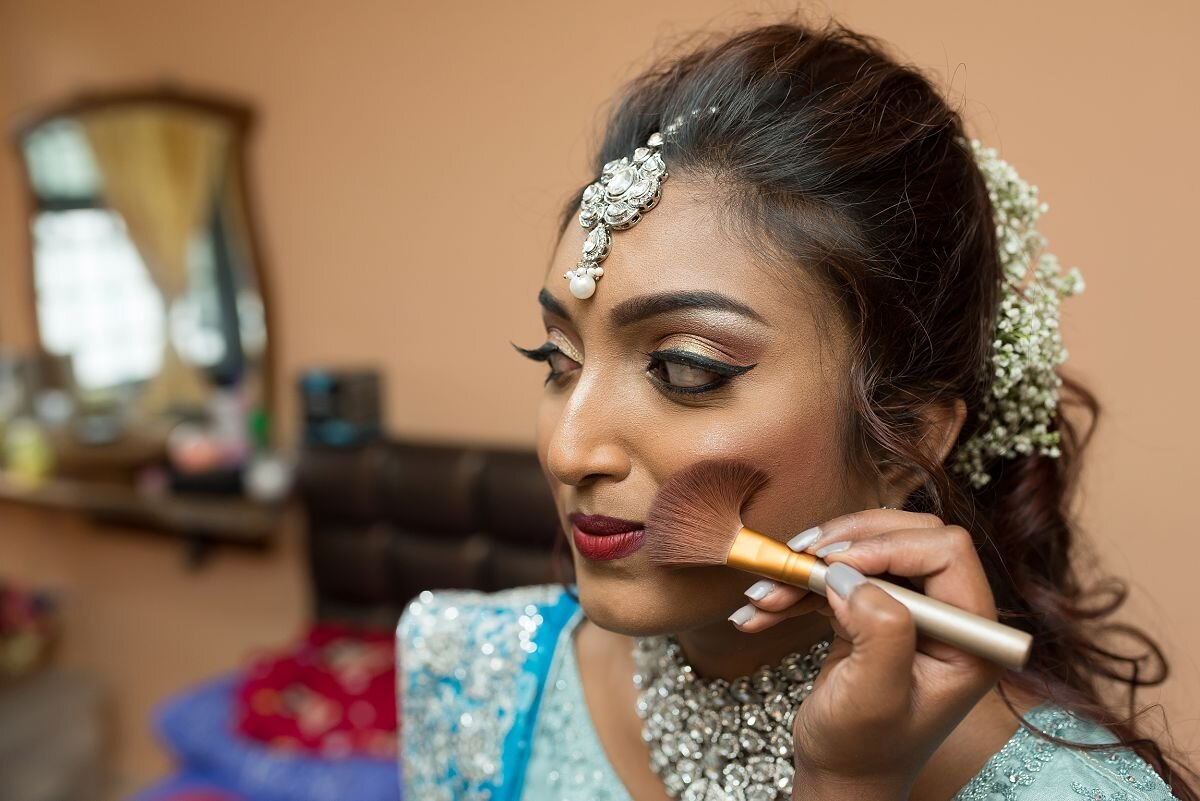 Indian Bride having makeup