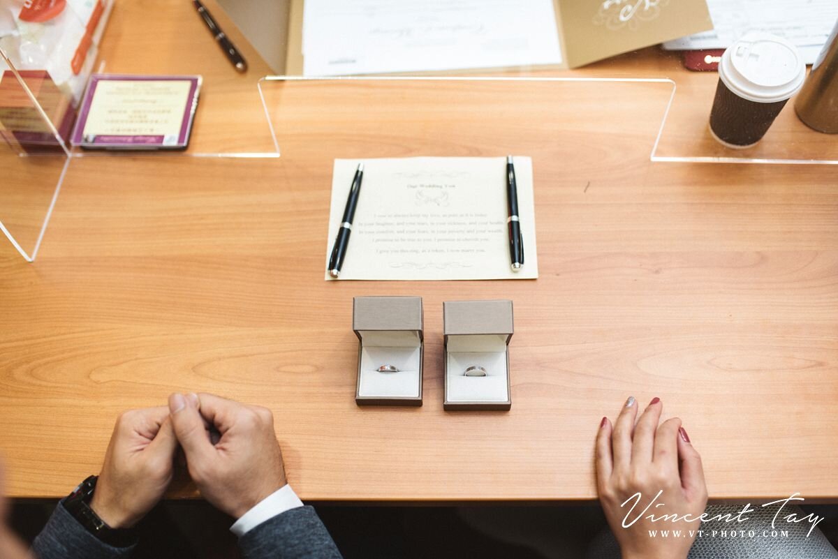 Ring and hand shots at Registry of Marriage Singapore