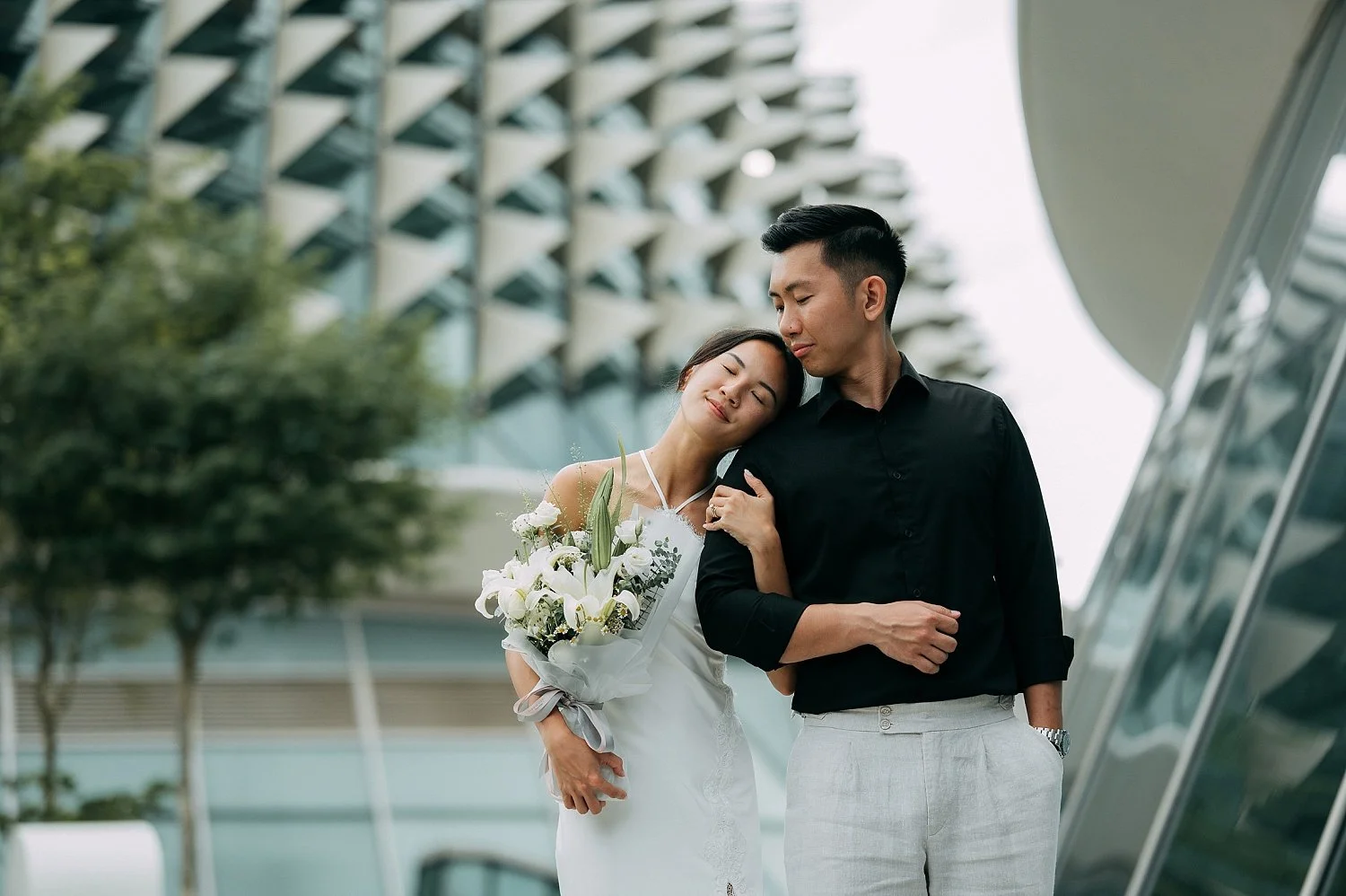 ROM couple shoot Esplanade rooftop