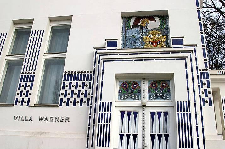 Detail of a villa façade by Otto Wagner