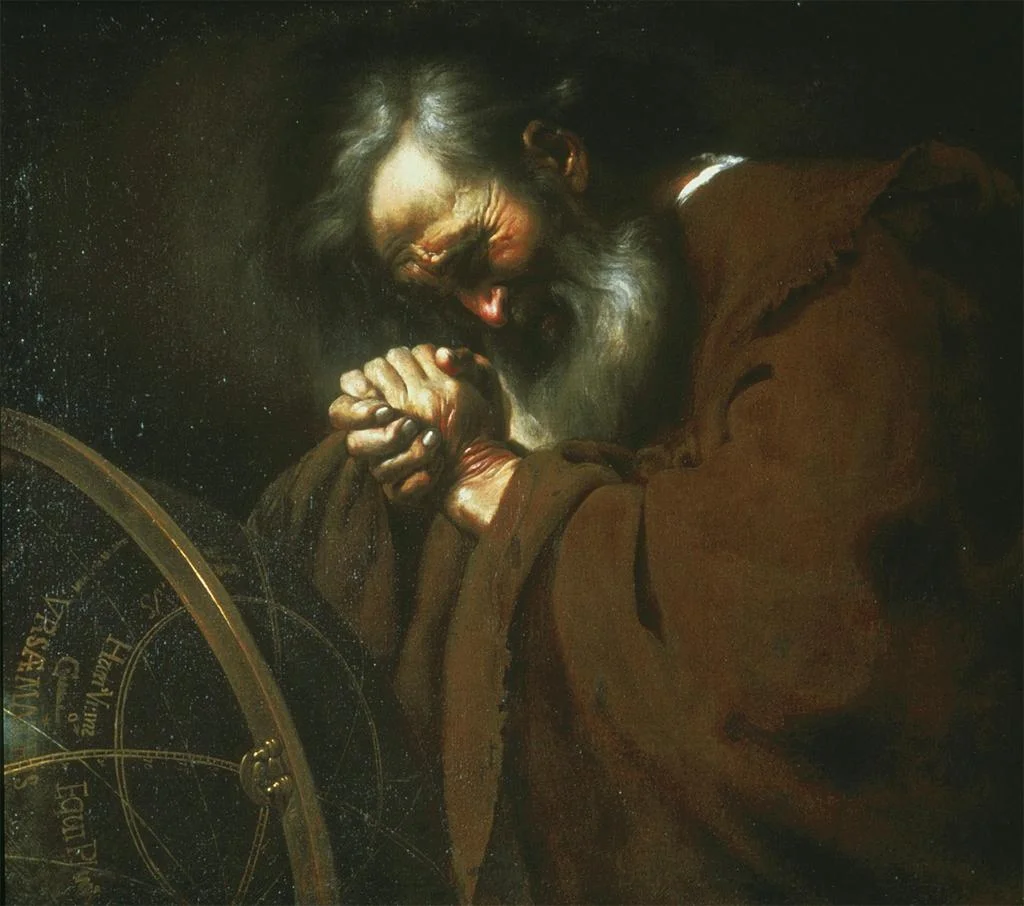 Heraclitus, a.k.a. "the dark one" and "the weeping philosopher", the most divine thinker (along with Aristotle) of all time. Painting by Johannes Moreelse.