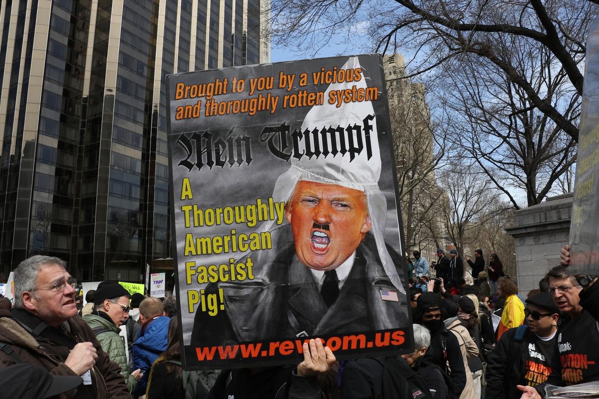The oikophobic forces of inclusivity at New York's Columbus Circle a few days ago.