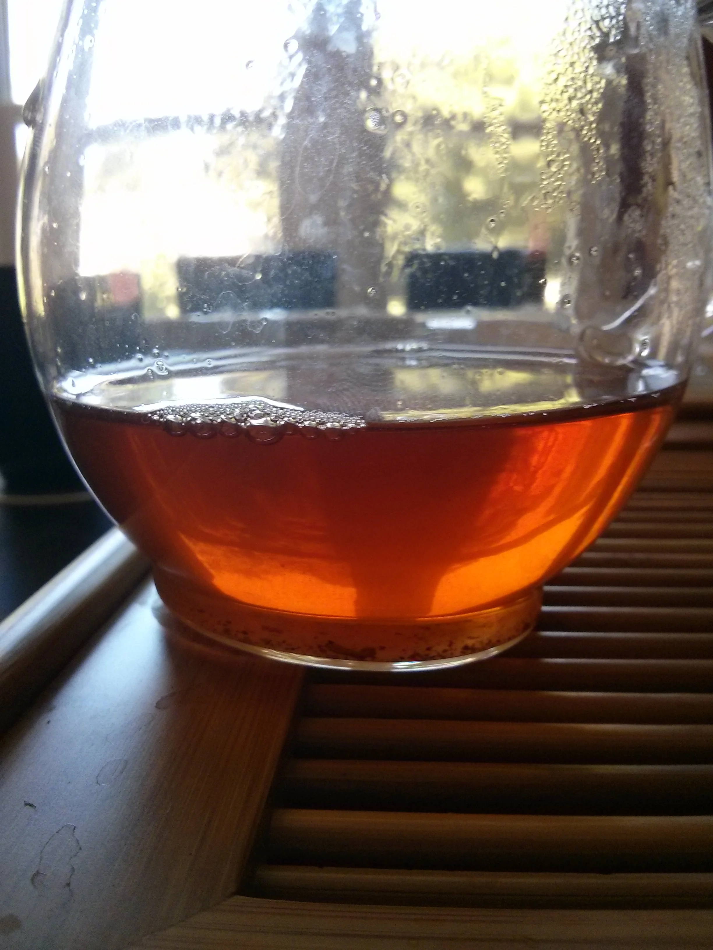The tea itself brewed quite thick, with light passing through it revealing cloudy liquid. After tasting, this proved that the tea was very full-bodied, complex, brisk, and strong.