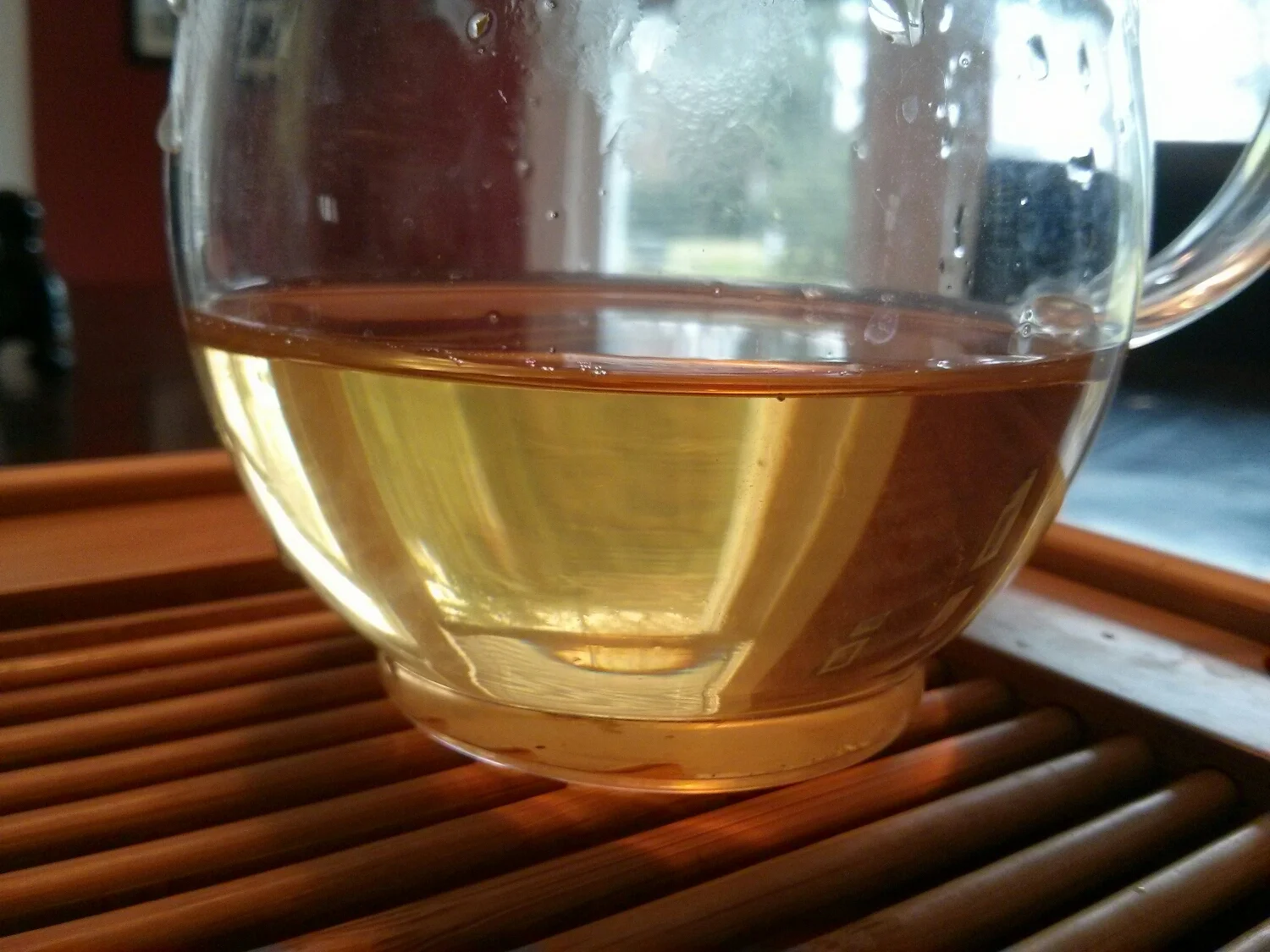 The liquor the brewed tea appears a bit darker than other white tea styles, but not as dark as the Antlers.