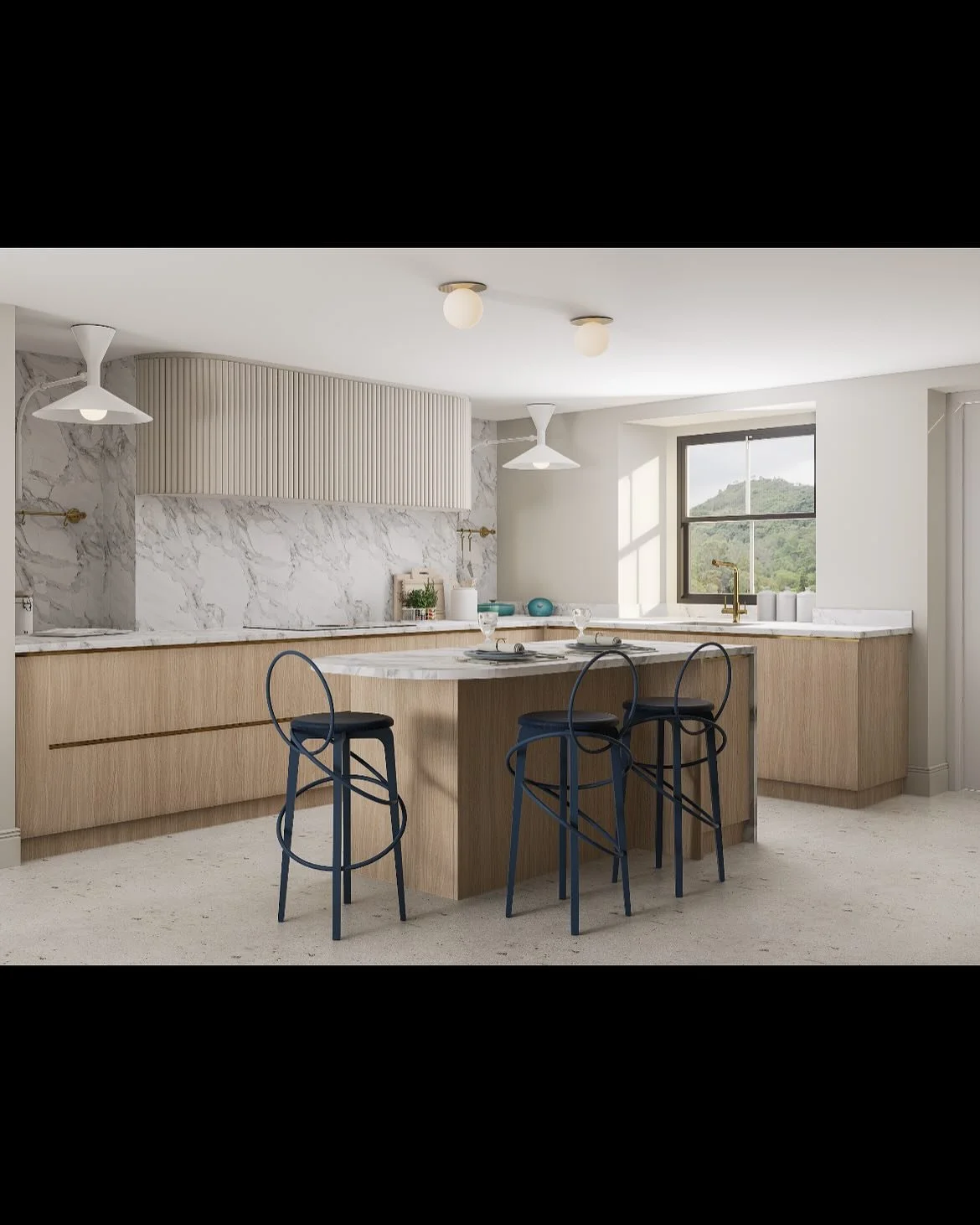 Summertime projects-keeping it light and airy with the palette in this basement kitchen with white oak, sand and calacatra viola. Bespoke joinery towards the dining area creates visual harmony and a thoughtful home for curated art by this art loving