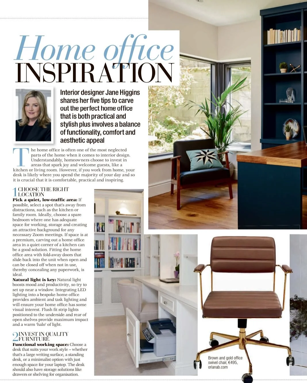 A new home office project on the 2025 wish list?-5 tips on how to carve out the perfect space, as featured in the latest @rsvpmagazine1 
All bespoke furniture designed  and supplied by @janehigginshomedesign.com
Get in touch today and I can help you