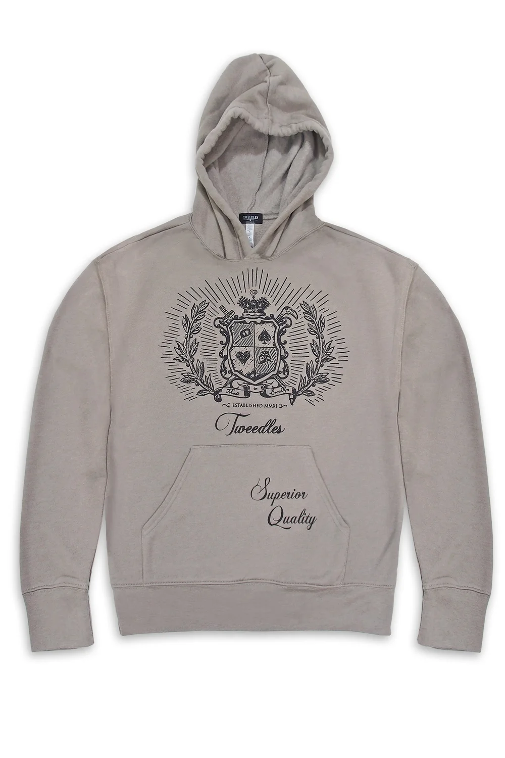 Unisex Hand Printed Pullover Hoodie Tweedles Coat of Arms - Main Image