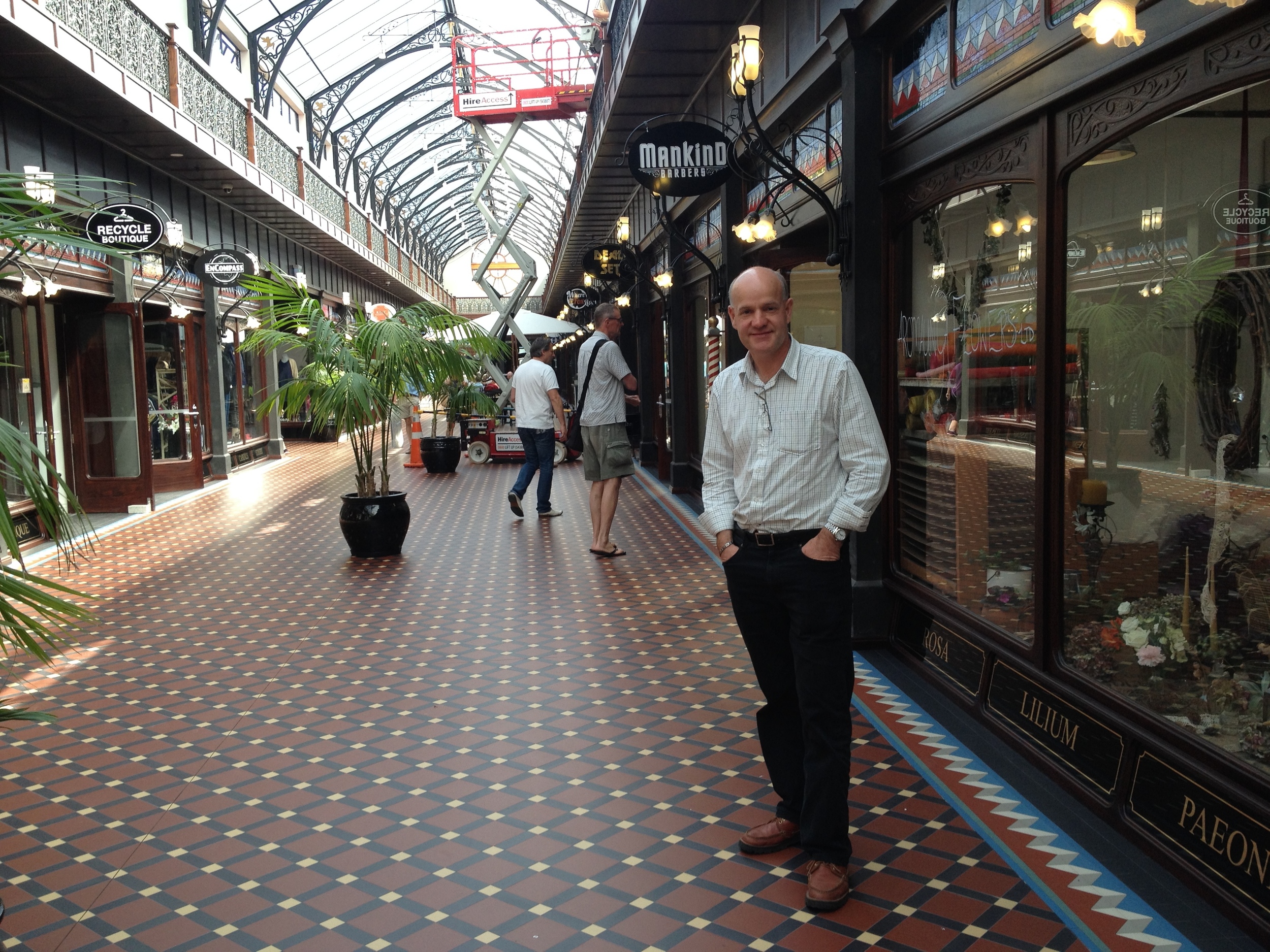 With Andrew at the new Tannery shopping development down in Ferrymead. An example of an individual with a big dream.