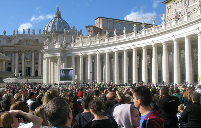 St Peters Square with the Pope