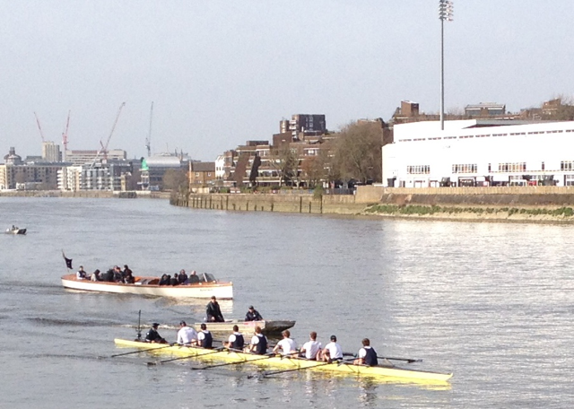 Oxford boat race team having their final training session before the big day - couple of kiwis on board