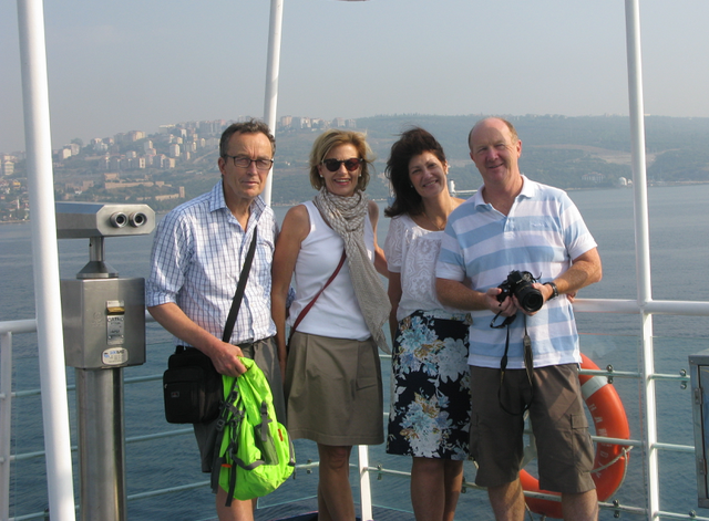 David, Nick, Judy and David on the ferry heading south