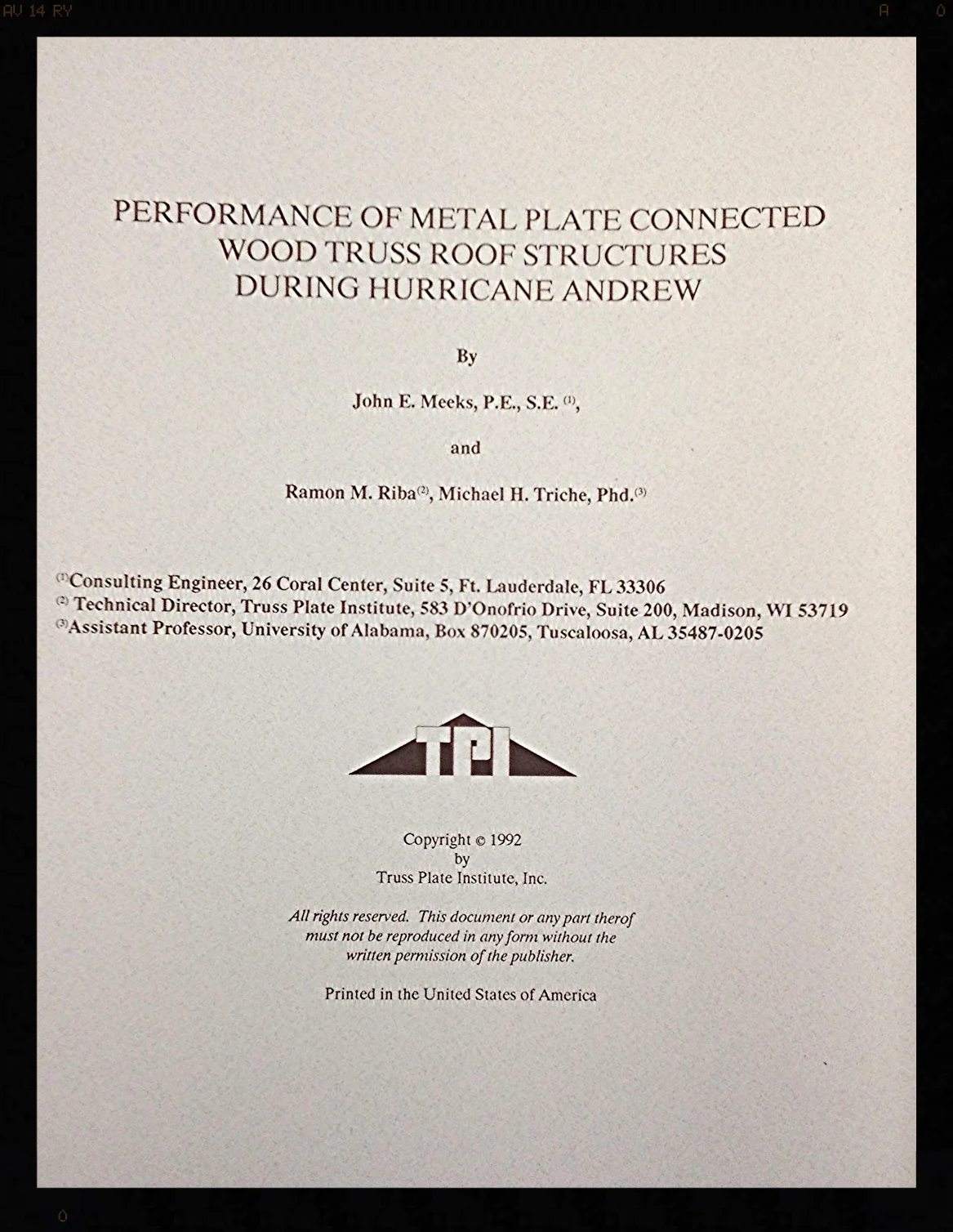 TPI Store — Truss Plate Institute