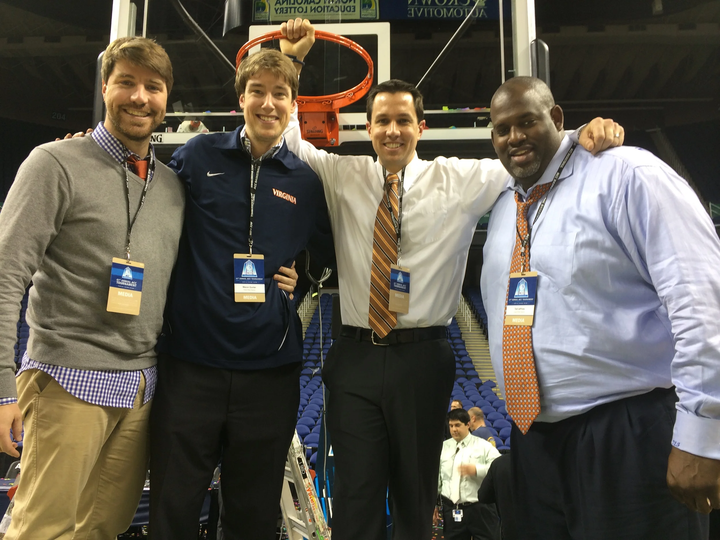 Virginia Sports Network following the ACC Tournament Championship (L/R) Me, Macon "The Squid" Gunter, Dave Koehn, Ted Jeffries 