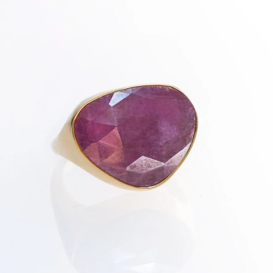 Anillo Sello Safiro Rubi
