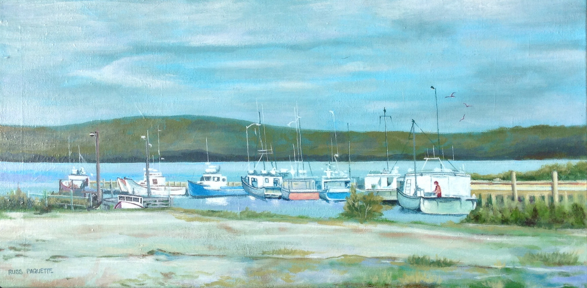"Quiet Harbour" - 20x10 - acrylic on canvas - available