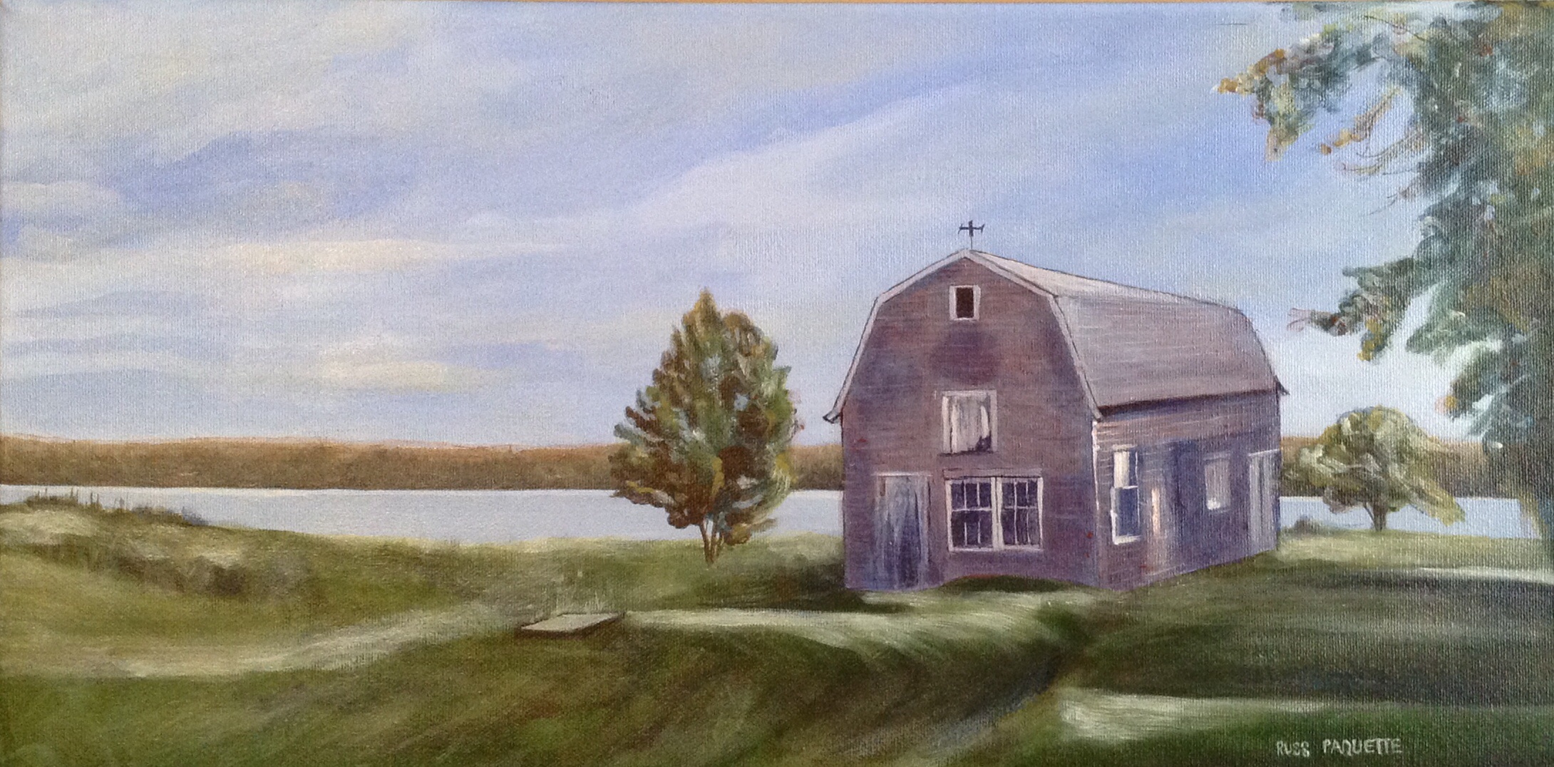 "Port Medway's Lengthening Shadows" - 20x10 - acrylic on canvas - available