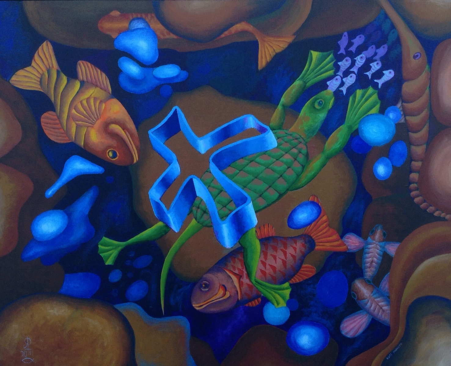 "Just Below the Surface" - 24x20 - acrylic on board - artist's private collection
