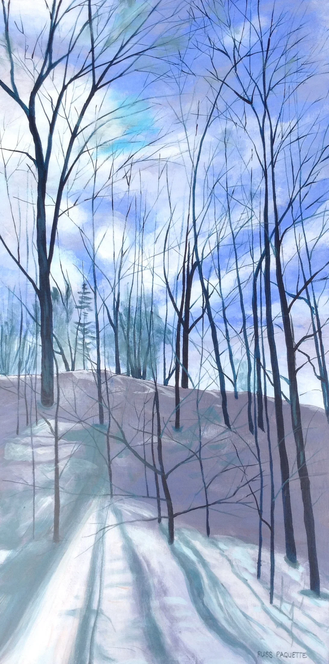 "The Evening Deepens and the Grey Folds Closer Earth and Sky" - 12x24 - acrylic on canvas - available 