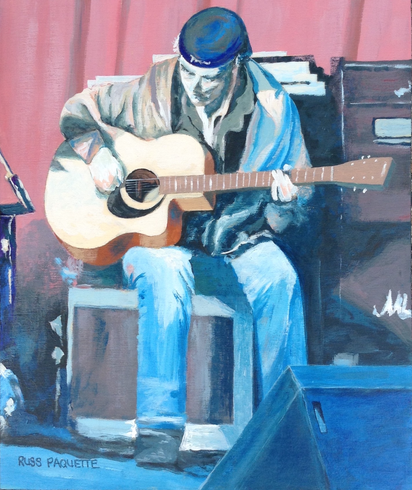 "The Musician" - 10x12 - acrylic on board - private collection
