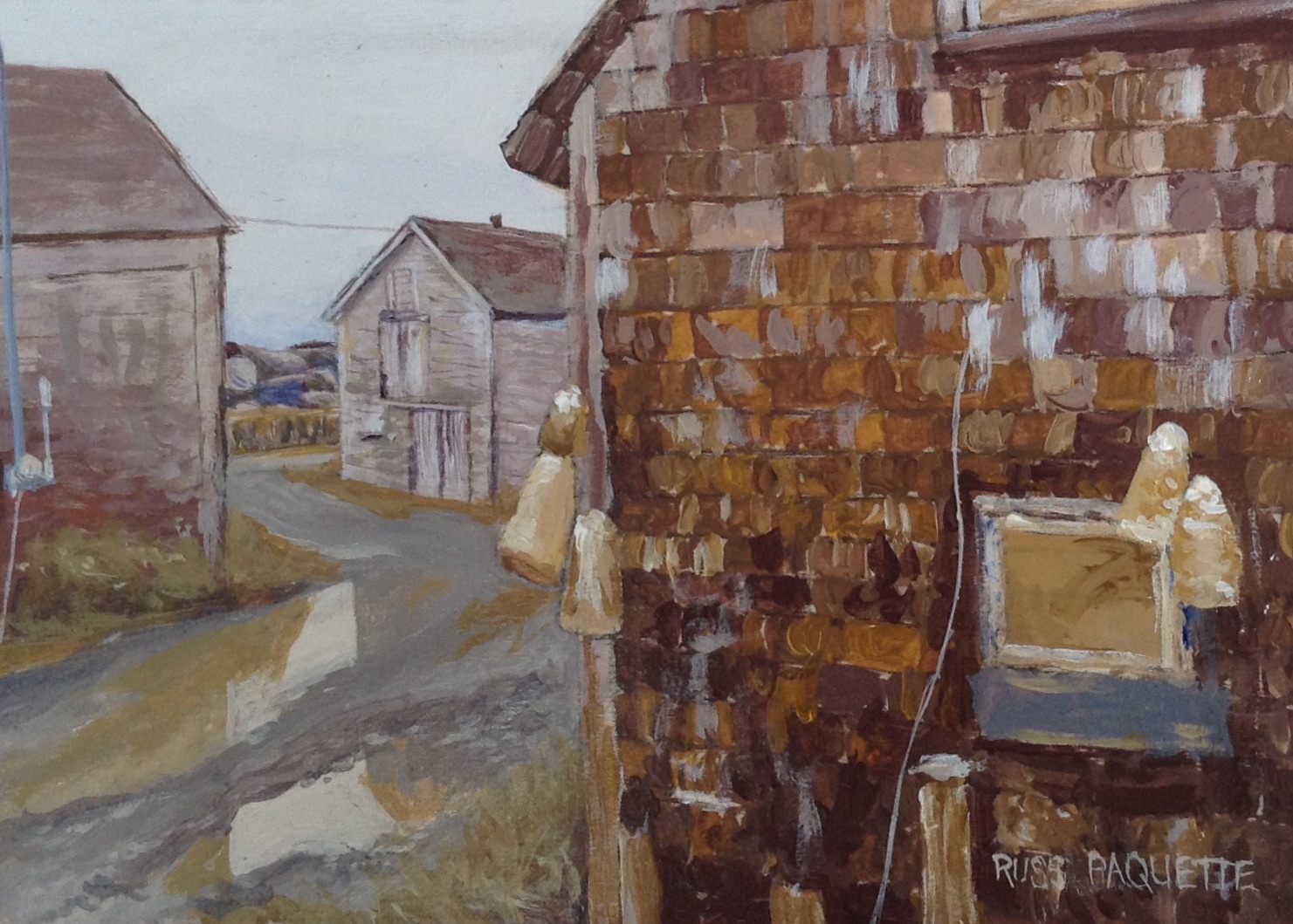 "Fish Huts" - 5x7 - acrylic on board - available
