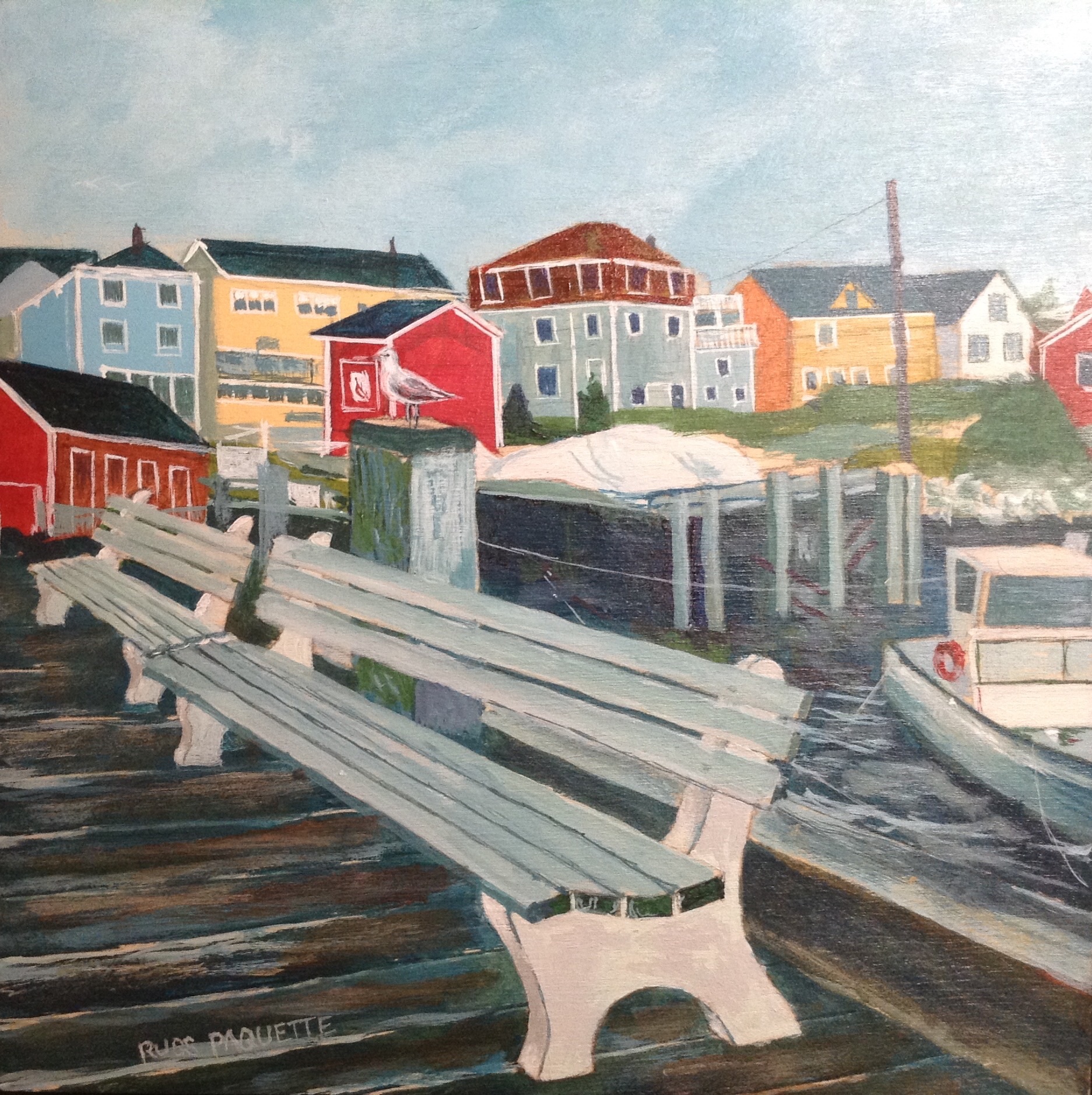 "Sit and Rest A While" - 8x8 - acrylic on board - available