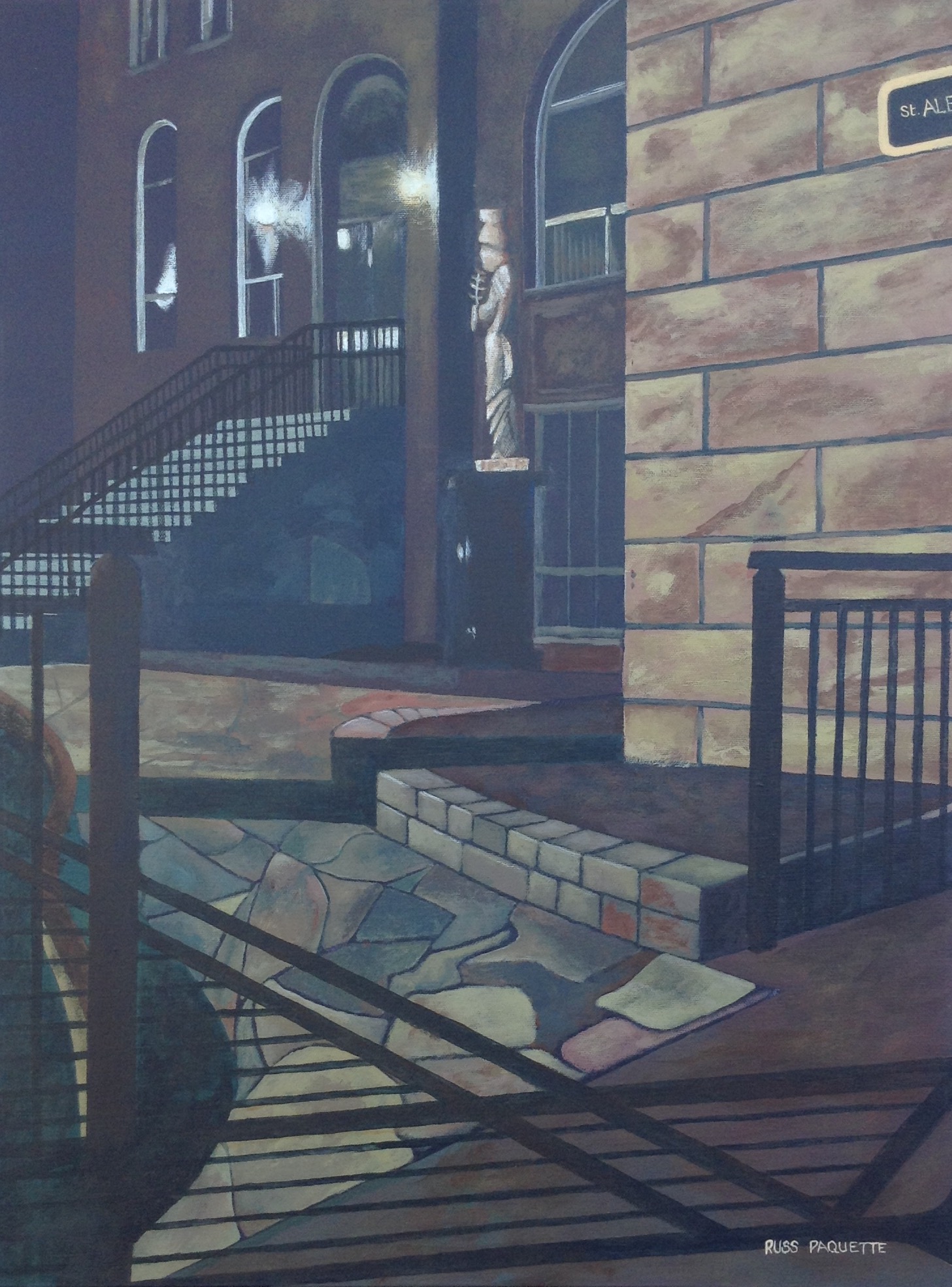 "Courtyard Confession" - 18x24 acrylic on canvas - private collection