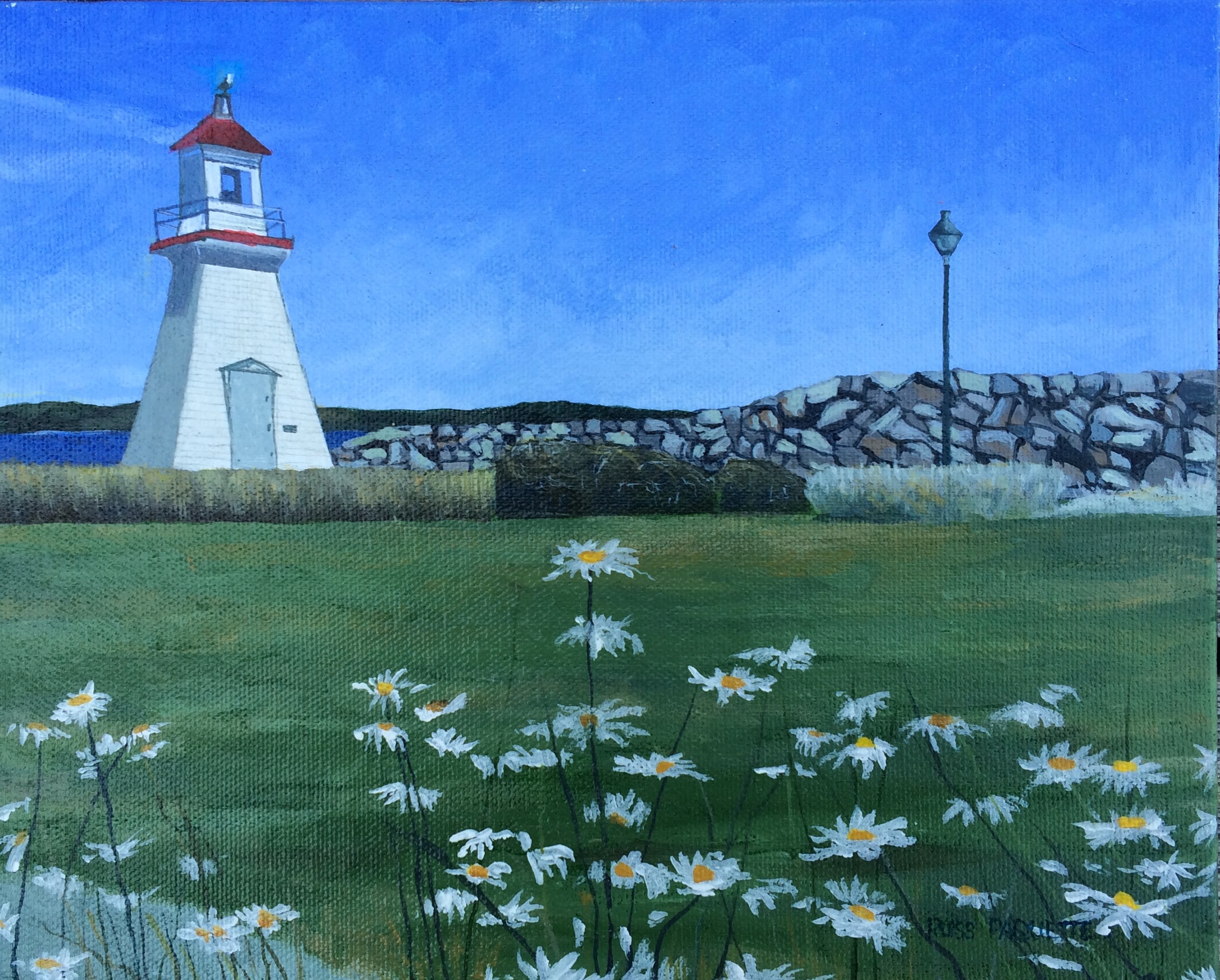 "Port Medway Lighthouse" - 10x8 - acrylic on canvas - gallery edges - private collection.