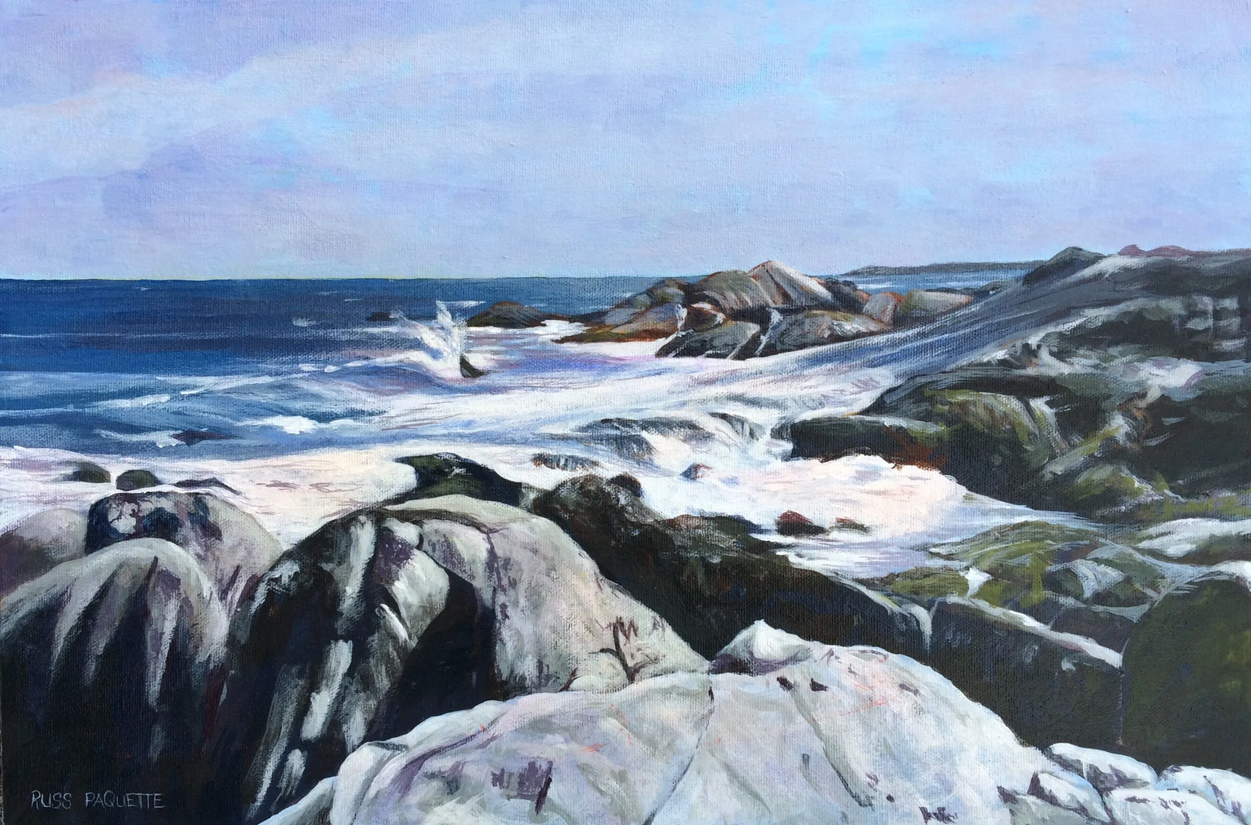 "The Roar of Shelly's Cove" - 18x12 - acrylic on canvas - private collection 