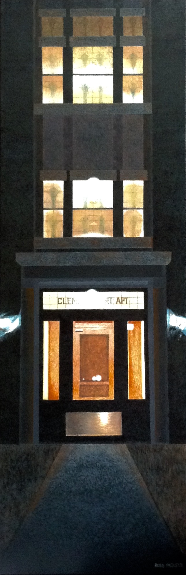 "Windows of Clemow" - 12x36 - acrylic on canvas - framed - private collection