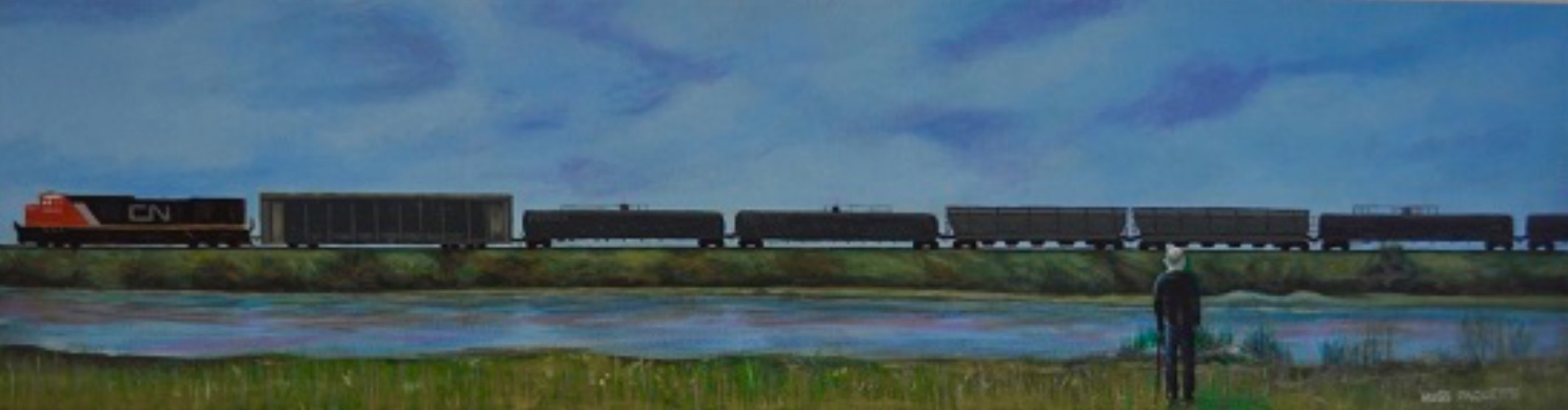 “Looking Back” - 30x8 - acrylic and canvas - private collection