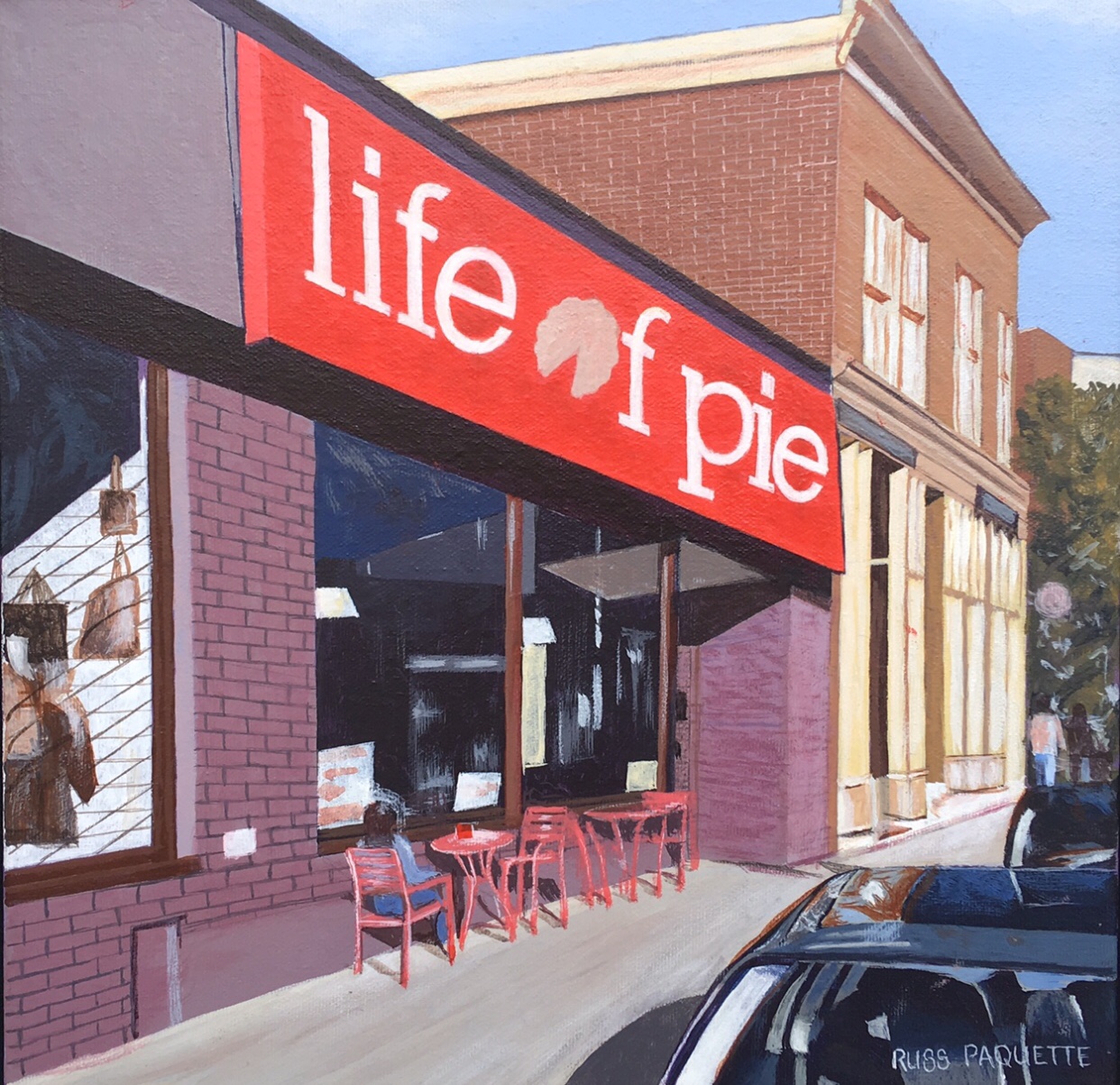 "Tea & Scones" - 12x12 - acrylic on canvas - private collection