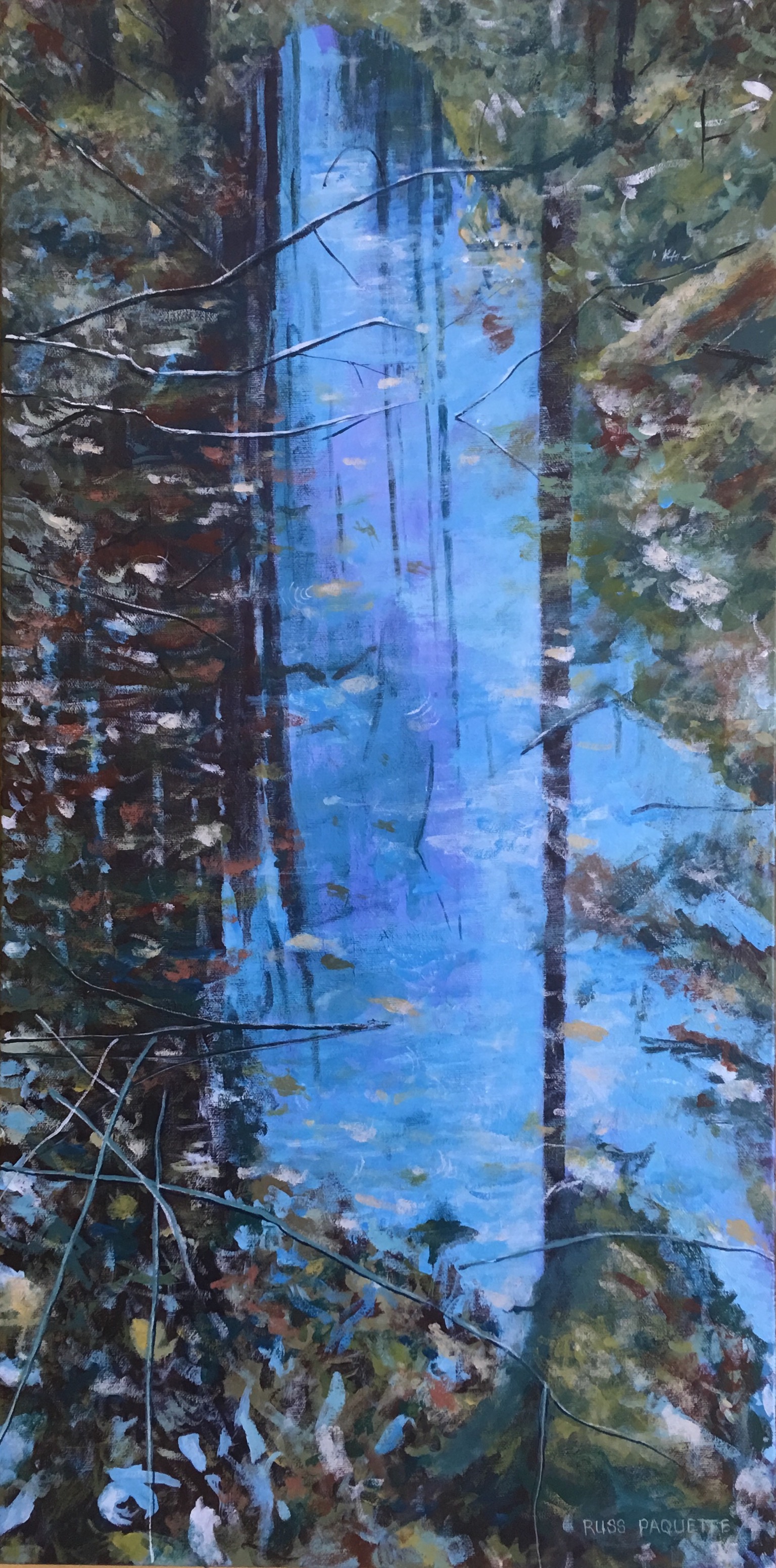 "Quiet Reflection" - 15x30 - acrylic on canvas - private collection