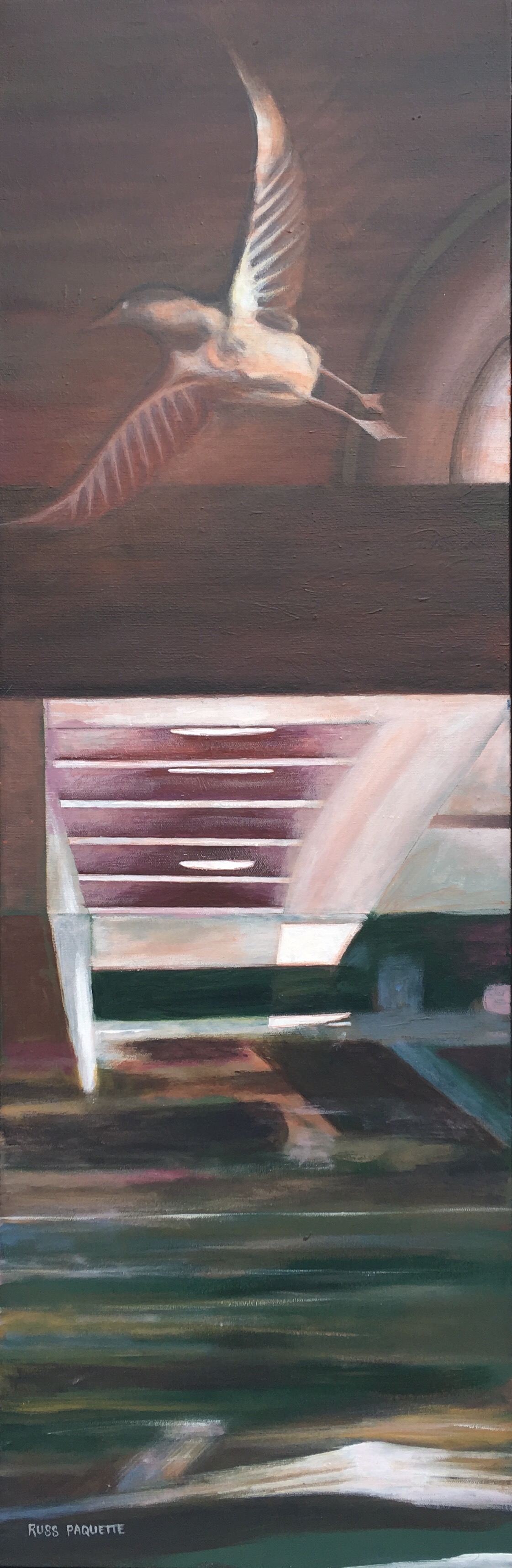 "Searching" - 12x36 - acrylic on canvas - framed - available