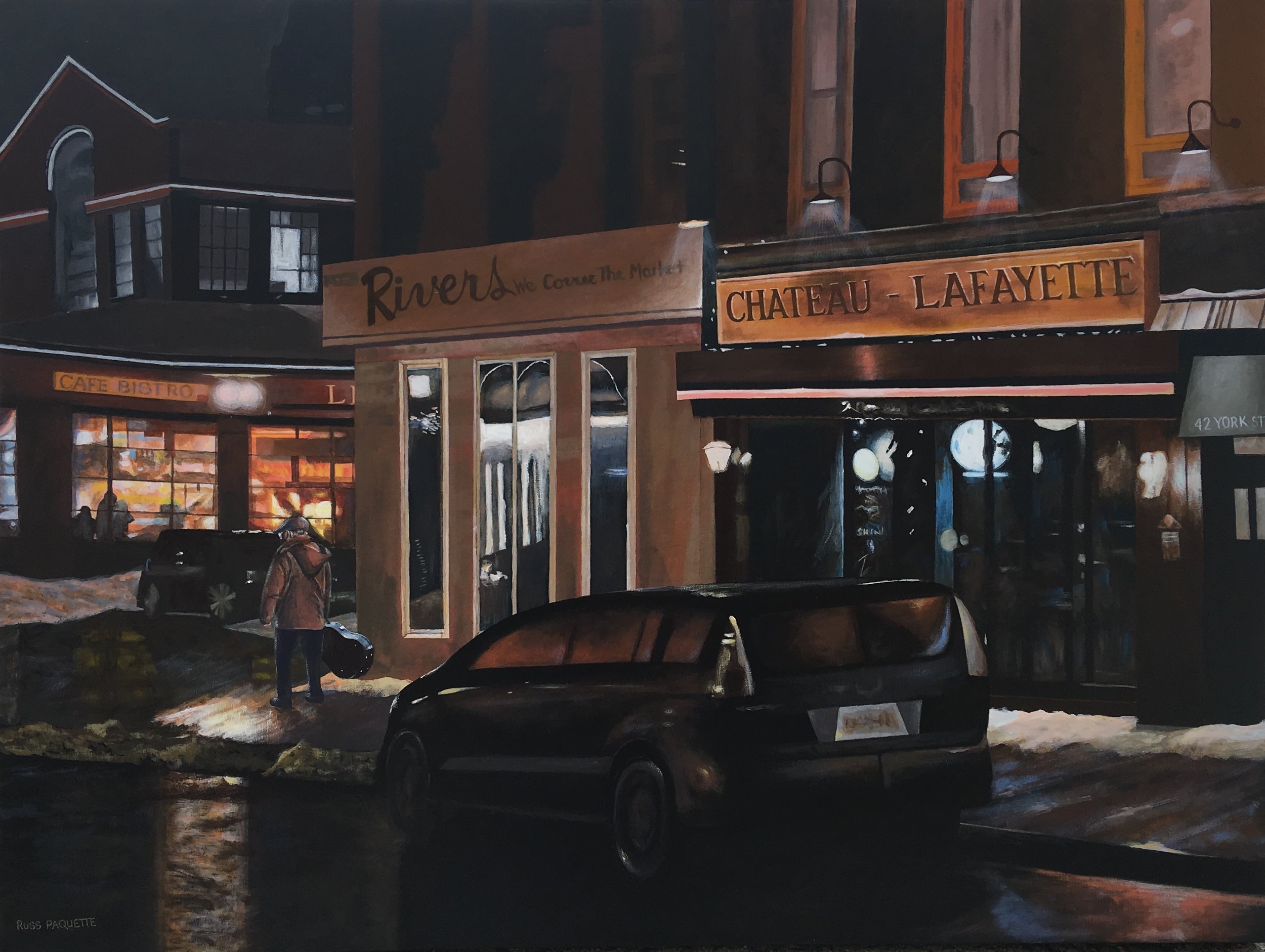 “Late Night ByWard Market” - 40x30 - acrylic on canvas - private collection