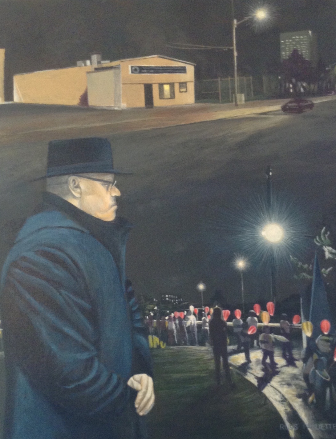 "The Watchman", with a heart of gold - 12x16 - acrylic on canvas - private collection