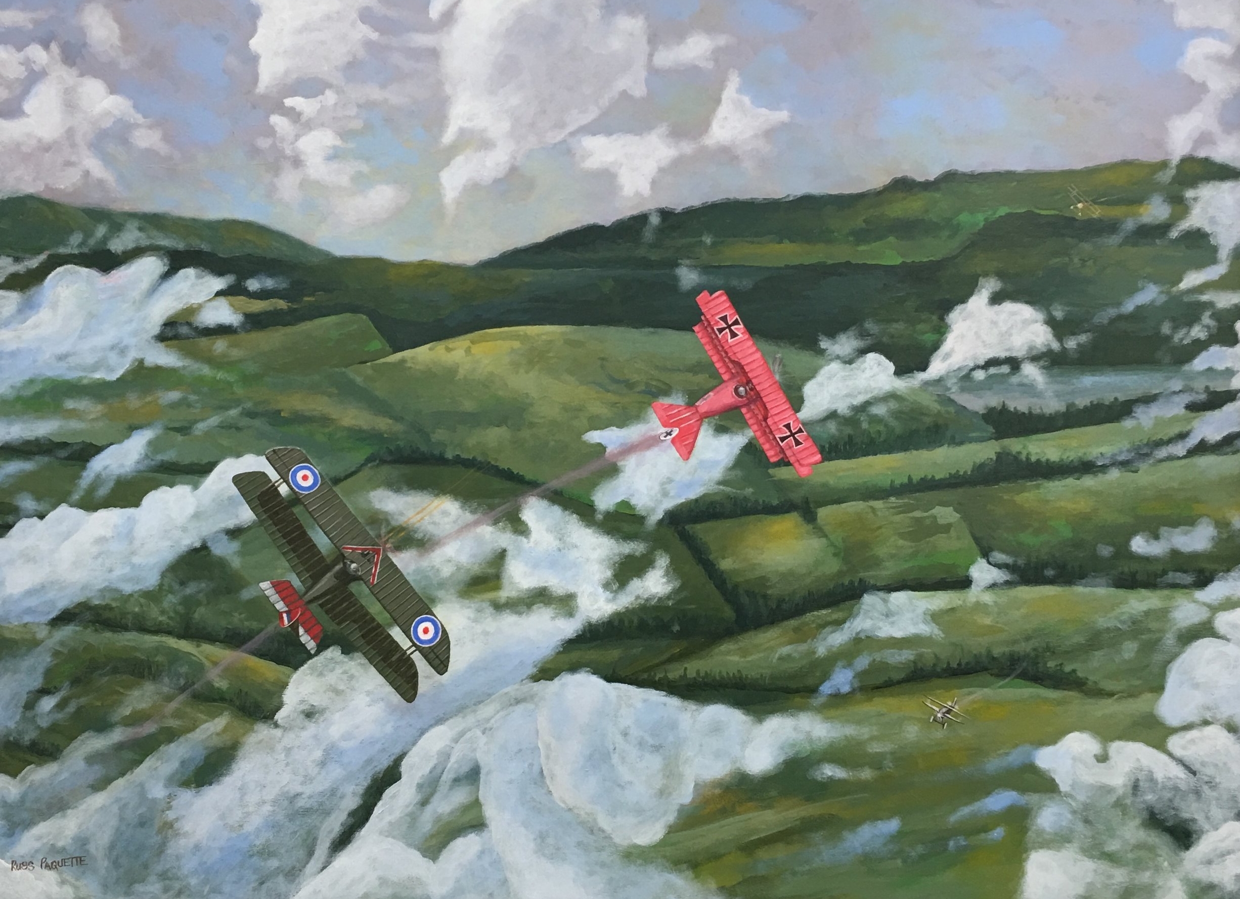 “Red Eagle Fallen” - 40x30 - acrylic on panel