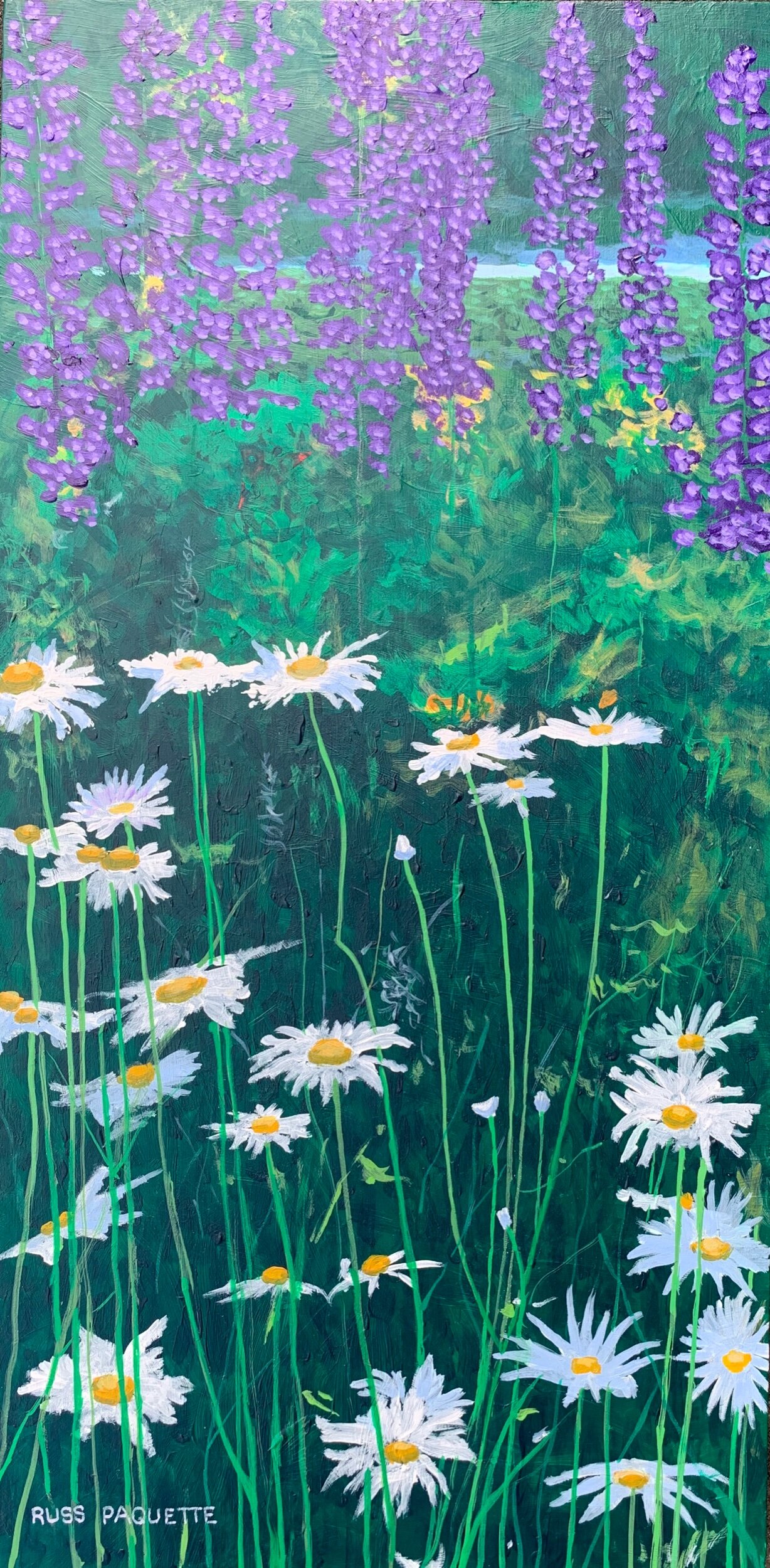 “By the Roadside” - 10”x20” - acrylic on canvas - available