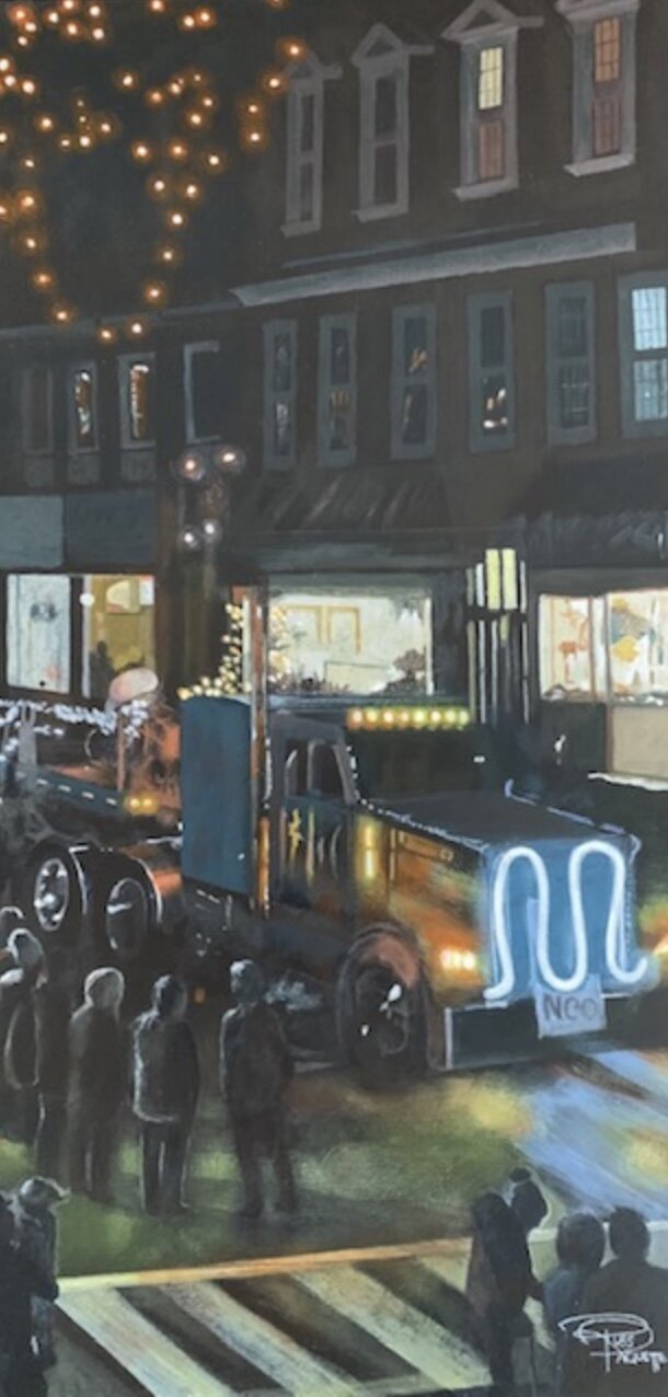 "Perth Santa Claus Parade" - 12 x 24 - acrylic on canvas - framed - available