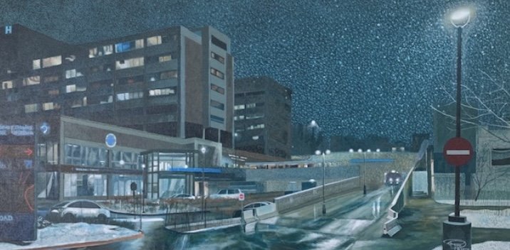 "24/7 - 365" - 36x18 - acrylic on canvas, framed - available