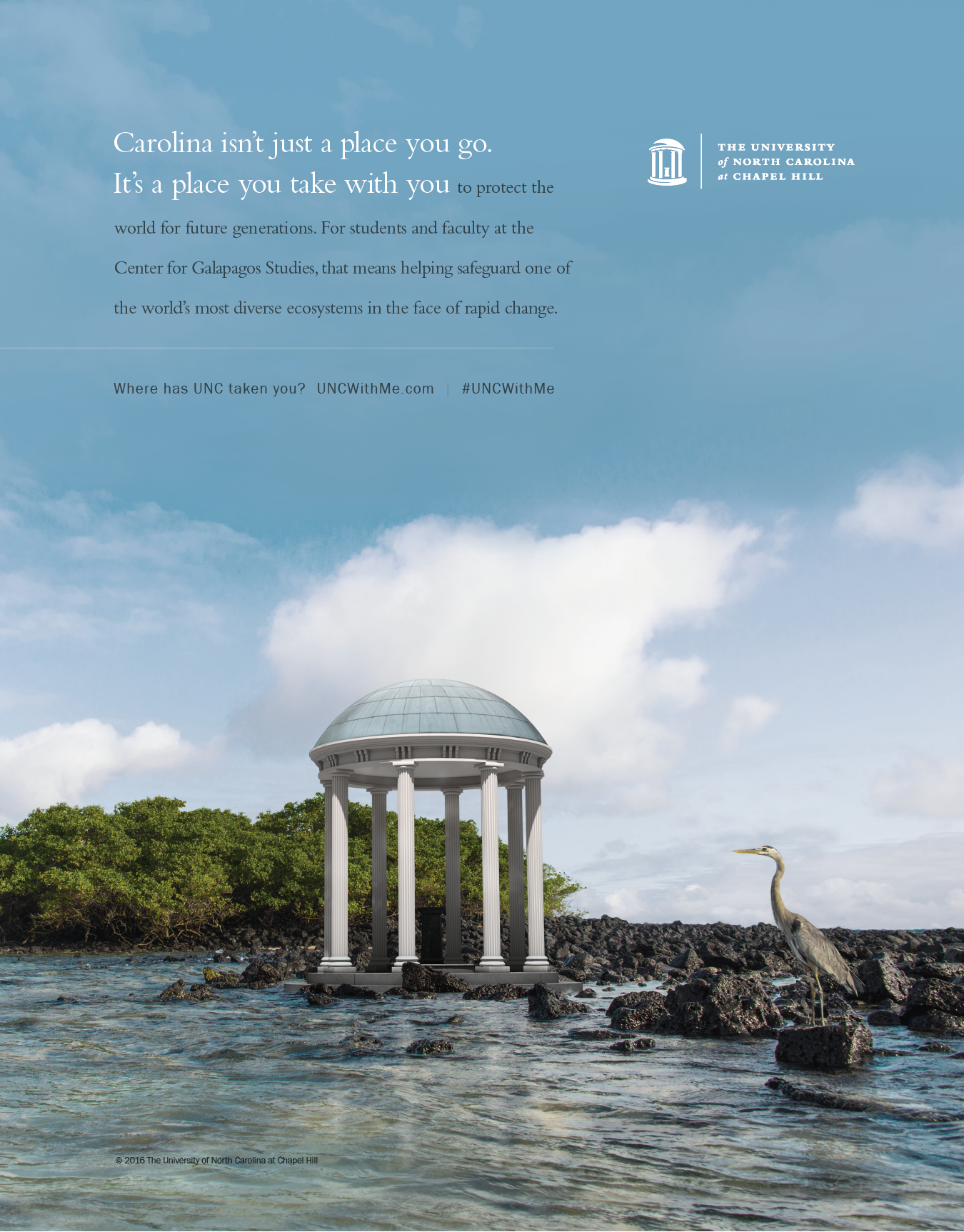   Copy:&nbsp;Carolina isn’t just a place you go. It’s a place you take with you to protect the world for future generations. For students and faculty at the Center for Galapagos Studies, that means helping safeguard one of the world’s most diverse ec