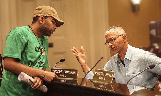 THE LATE CHOKWE LUMUMBA (RIGHT) AND HIS SON, CHOKWE A. LUMUMBA (LEFT)