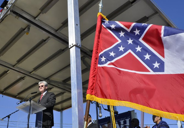 Mississippi Governor Phil Bryant declaring April 2016 Confederate History Month at the opening of the new Civil Rights Museum on Wednesday, February 24, 2014, i.e. Black History Month. 