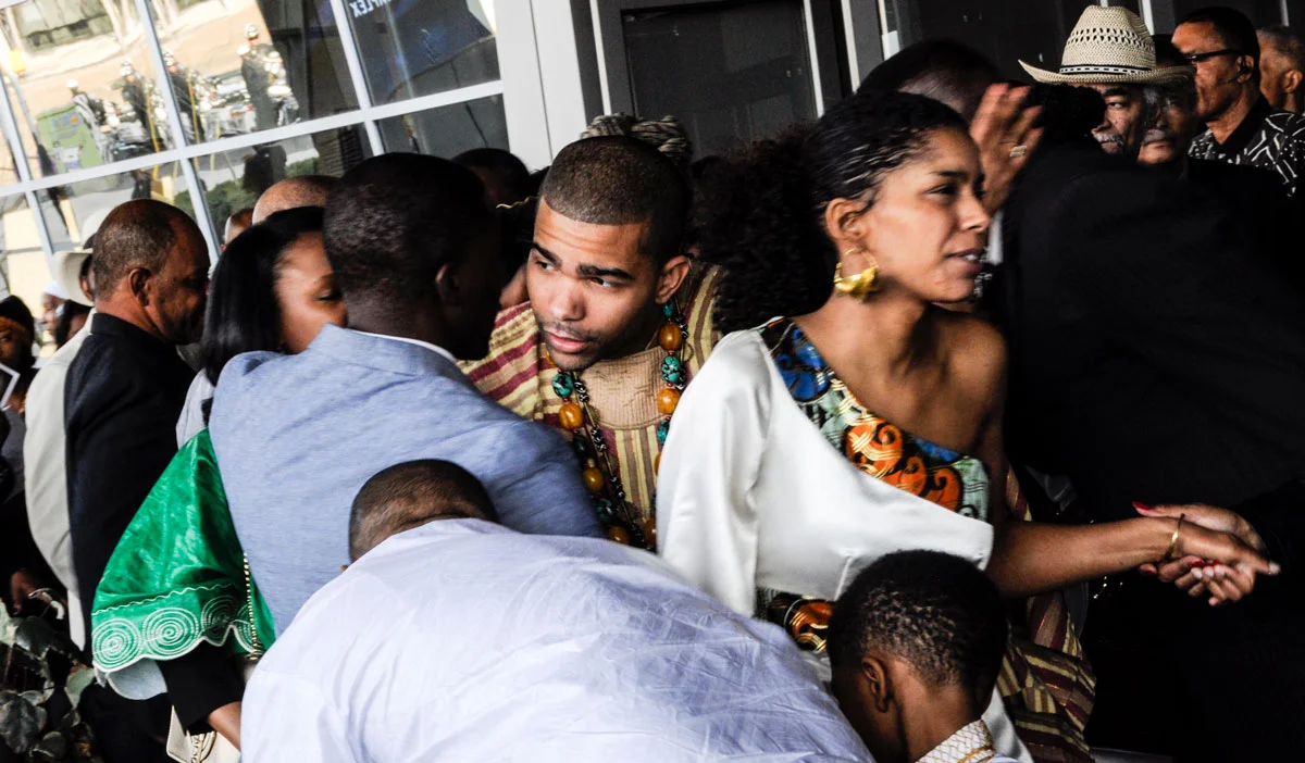 Chokwe Antar Lumumba and Rukia Lumumba at the funeral for Chokwe Lumumba. (Photo by Trip Burns for the Jackson Free Press )