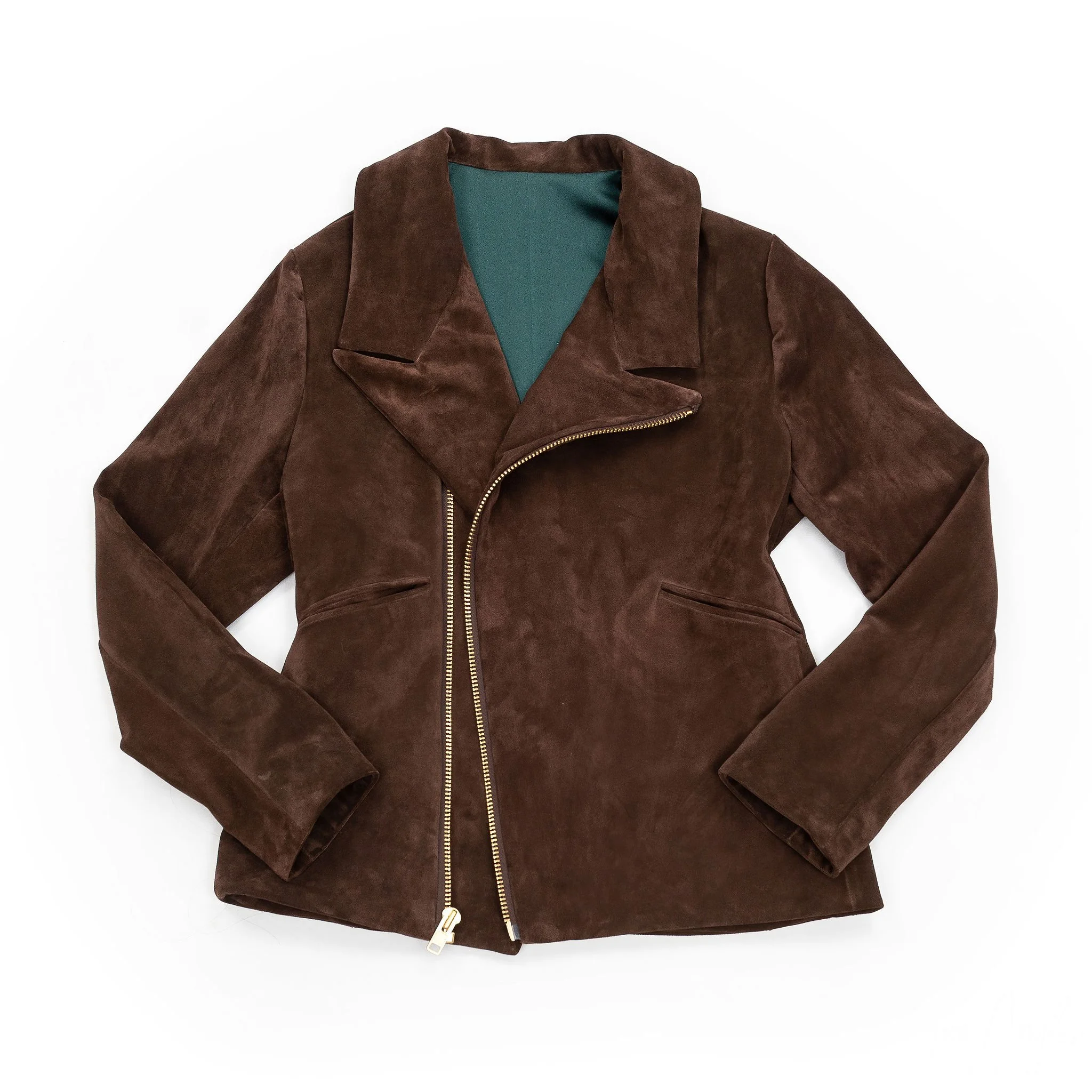 Chocolate Suede Biker