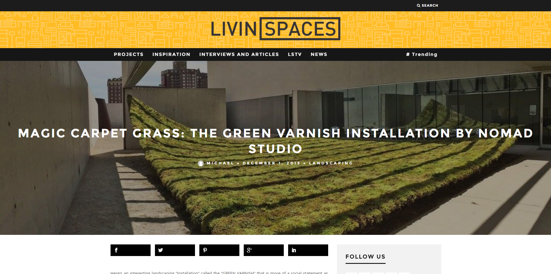   LivinSpaces.&nbsp;  Green Varnish    