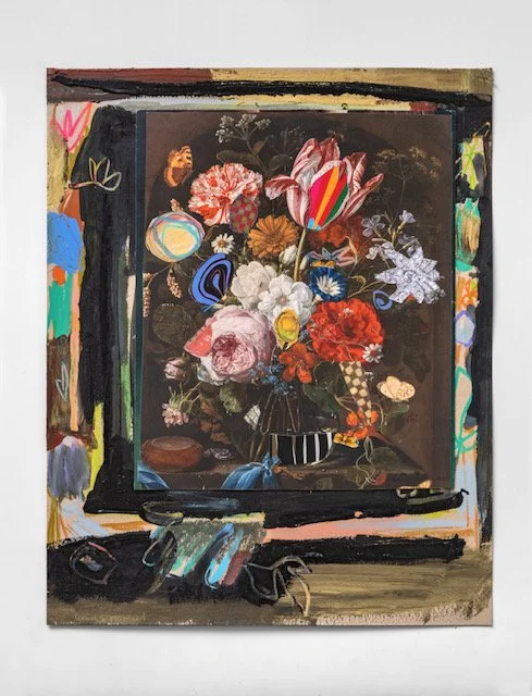 Boquet #1, Mixed media and collage on paper. 14 1⁄4inx17 1⁄4in