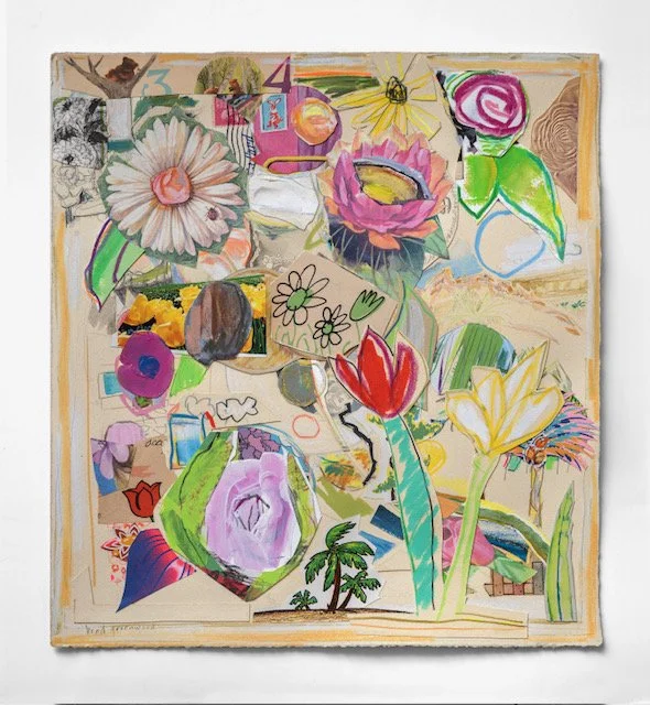El Jardín, Mixed media and collage on paper. 16 3⁄4 in x 18 1⁄4 in