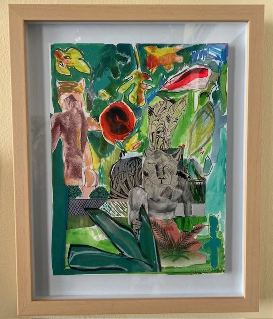    El Sur   ,  2023, collage and mixed media on paper, 14 x 10 framed $800 