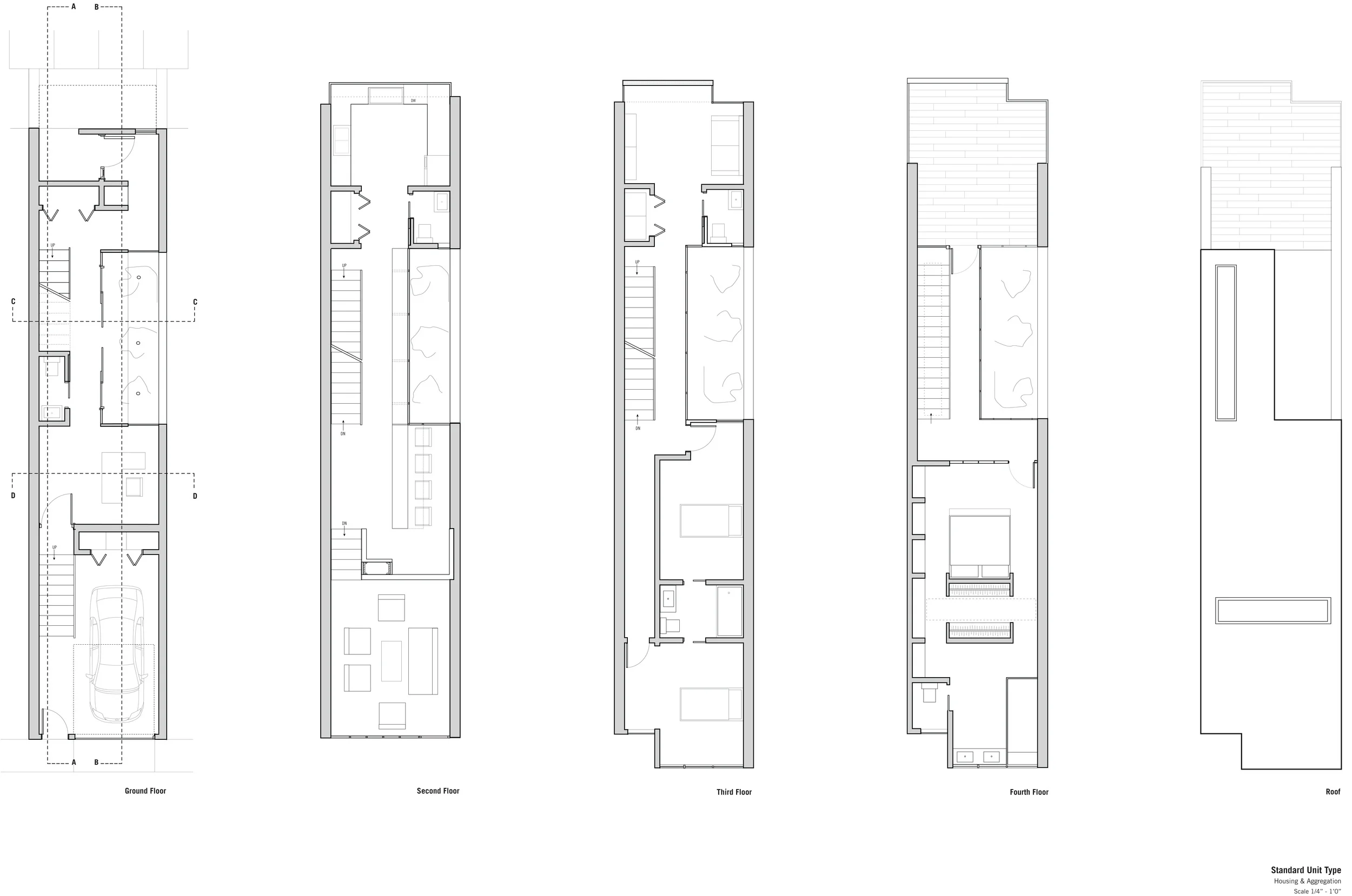   rowhouse unit plan  